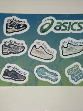 Asics Gel-Kayano 3 Logo Running Sneaker Sticker Decal 8 Count Sheet NEW